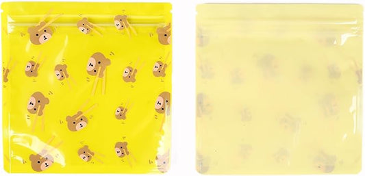 QQ Studio 100 PCS Clear Print Poly Plastic Color Empty Hangover Starter Kit with Resealable Zipper Seal Lock (Bear, 4.33 inch x 3.94 inch)