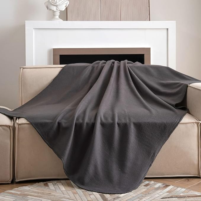 CAI TENG Fleece Throw Blankets Bulk Dark Grey 50 x 60 Lightweight Warm for Kids Soft Cozy Pet-Friendly Bulk Fleece Blanket 15 Pack Solid for Deco Bed, Sofa, Couch, Wedding, Gifts, Outdoor