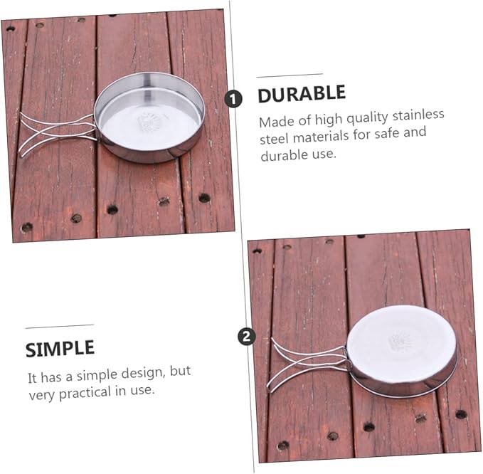 VANZACK Outdoor Pan Camping Cooking Pot Backpacking Cookware Outdoor Cookware Cooking Pan Camp Bbq Frying Portable Cutlery Cooking Utensil Non-stick Portable