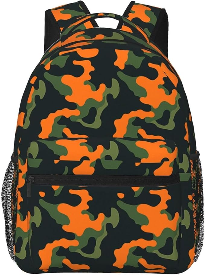 Men Women Lightweight Camouflage Memorial Day Casual Daypack Large Capacity Bookbag With Adjustable Shoulder Straps for Gym Business Bicycle