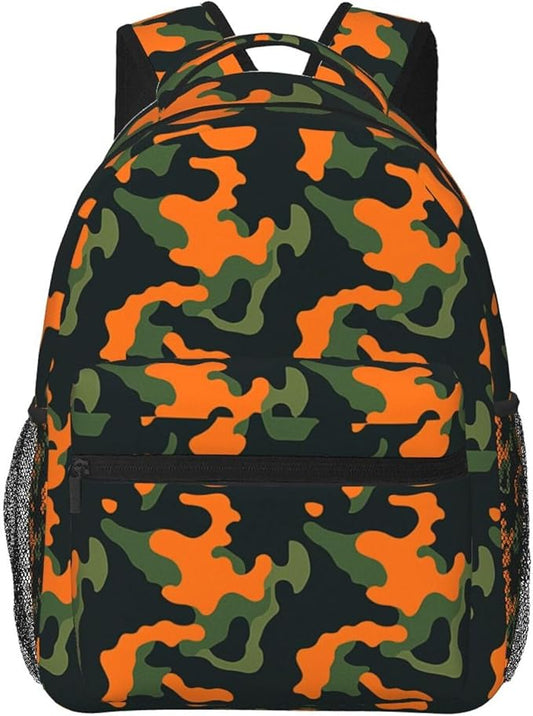 Men Women Lightweight Camouflage Memorial Day Casual Daypack Large Capacity Bookbag With Adjustable Shoulder Straps for Gym Business Bicycle