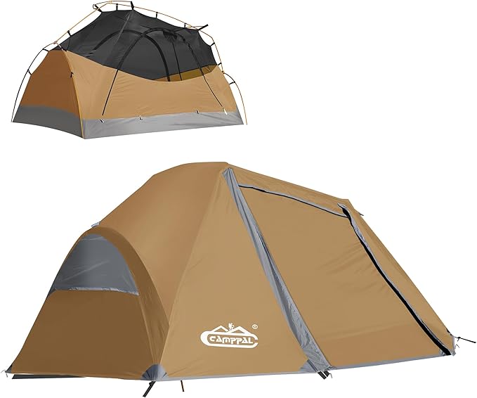 1-2 Person Backpacking Tent, Waterproof Windproof Two Person Tents for Camping & Hiking Double Doors Easy Setup UPF 50+ with 1 Vestibule