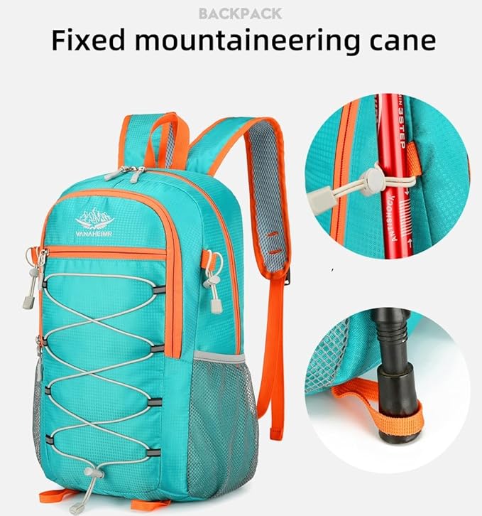 Foldable Lightweight Hiking Backpack Camping Cycling Travel Shopping Fitness Sports Backpack With Man And Women (Black)