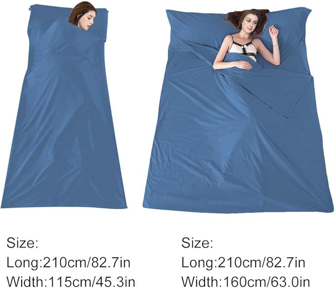 Sleeping Bag Liner Travel Sheets for Hotel Camping Sheets Travel Bed Sheets for Hotel Lightweight Single &Double Compact Sleeping Bag Sack Breathable Travel Sleeping Bag for Hotels Adult Compact Sacks
