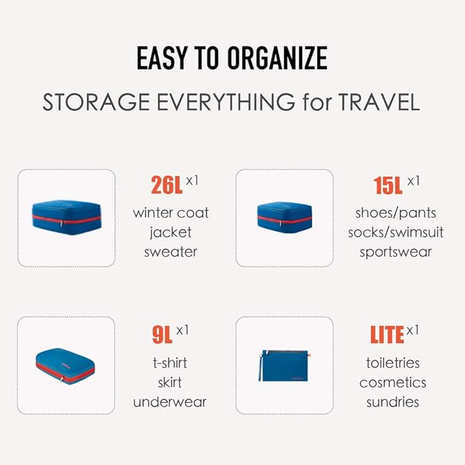 Bee Nesting Compression Packing Cube 2-Layer Travel Luggage Organizer with Wet Dry Separation Expandable Space Saver Bag for Suitcase and Backpack