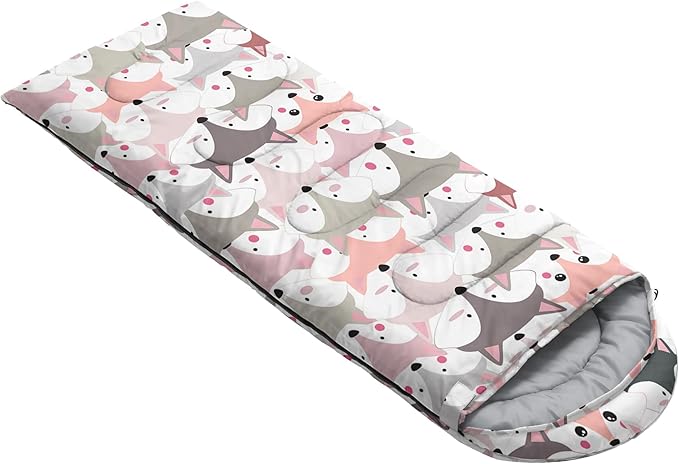 AILONEN Girls Pink Camping Sleeping Bags,Lightweight & Waterproof,3 Season Warm & Cool Weather,Cute Bow Duck Print Sleeping Bags for Kids,Girls,Adults Travelling,Outdoors