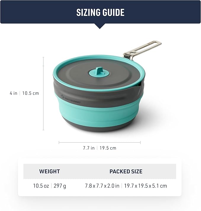 Sea to Summit Frontier Ultralight Collapsible Pouring Pot for Camping, 2.2 Liter