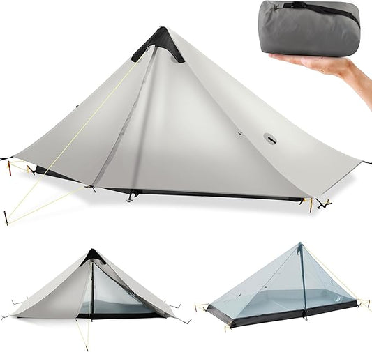 Ultralight Tent 3-Season Backpacking Tent 1 Person/2 Person Camping Tent, Outdoor Lightweight LanShan Camping Tent Shelter, Perfect for Camping, Trekking, Climbing, Hiking