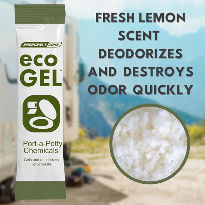 Emergency Zone Eco Gel Sanitation Set with Privacy Shelter | Hygienic Waste Disposal System for Camping, Hiking, Emergency Preparedness