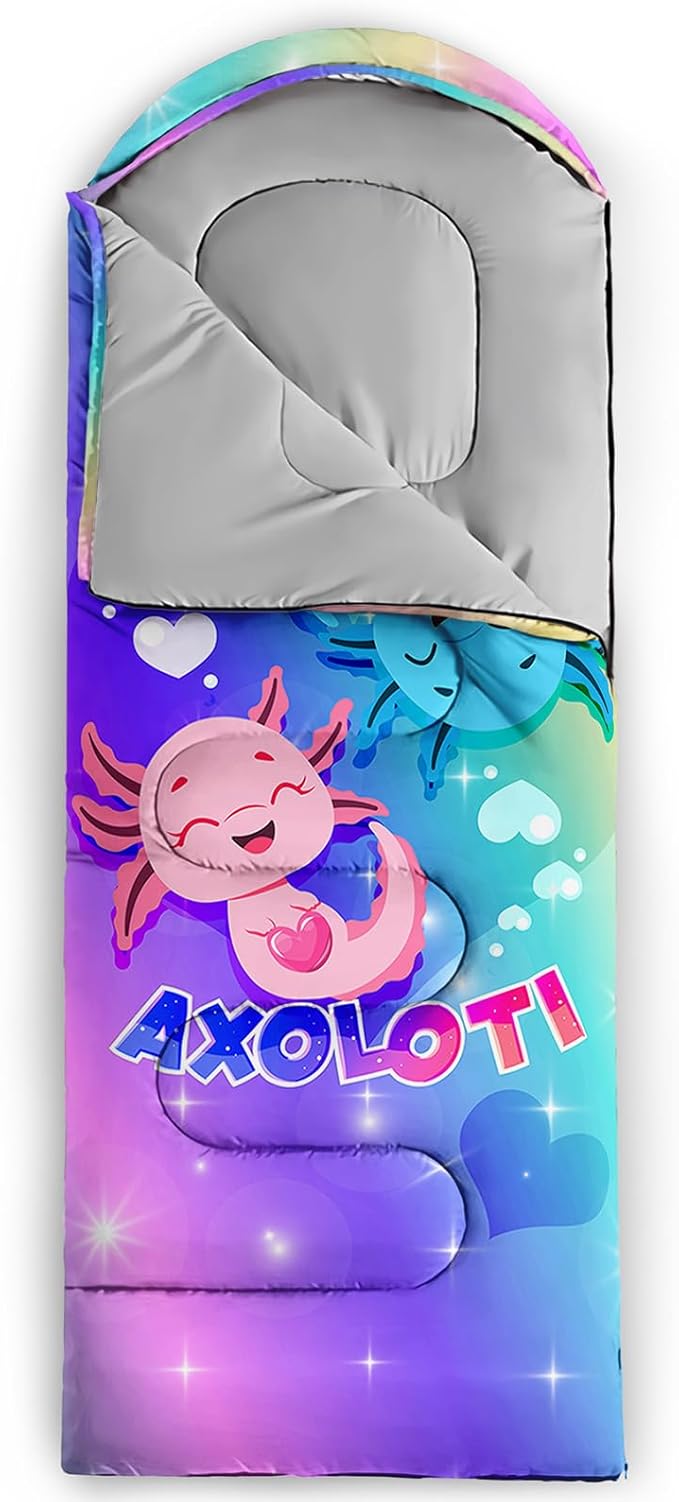 AILONEN Outer Space Astronaut Camping Sleeping Bags,Lightweight & Waterproof,3 Season Warm & Cool Weather,Cartoon Sleeping Bags for Kids,Boys Girls Travelling,Outdoors