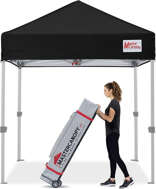 MASTERCANOPY Pop Up Canopy Tent Commercial Grade Instant Shelter (5x5, Black)