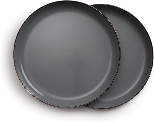 Barebones 8 Inch Salad Plate - Set of 2 Salad Plates - Enamelware Plates - Durable Kitchen or Camping Plate (Slate Gray)