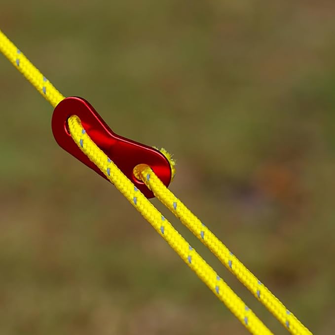 TRIWONDER 13ft Reflective Guyline, 4mm Nylon Tent Rope Paracord Cord with Guyline Adjuster for Camping Tent (Dark Green - 6 Pack)