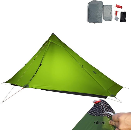 3FULGEAR Lanshan 1 Pro Upgraded Ultralight 1-Person Camping Tent – 3/4 Season, 20D Double-Sided Silicone Nylon, Waterproof, Lightweight for Hiking, Trekking, Climbing