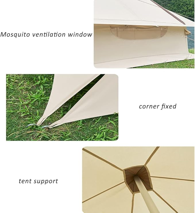 GeRRiT Inflatable Camping Tent with Pump, 5-8 Person Glamping Tents, Easy Setup 4 Season Waterproof Windproof Outdoor House for Fishing, Camping & Hiking