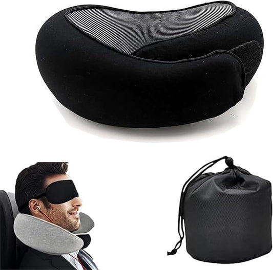 Travel Pillows for Airplanes, Travel Pillow,Travel Neck Pillow Memory Foam Airplane Neck Pillow Neck Pillow for Traveling Suitable for Airplanes,Offices and Cars (Black)