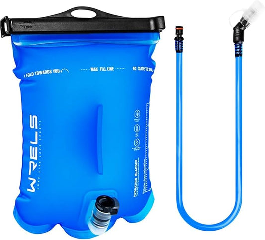 1L/1.5L/2L/3L BPA Free Hydration Bladder,Leakproof TPU Water Bladder for Hiking Backpack,Large Opening Water Reservoir Hydration Pack for Running Cycling Camping