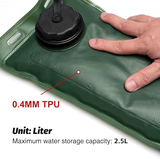 Mini Hydration Bladder 1L-2.5L Leak Proof Hydration Reservoir BPA Free Military Water Bladder Bag Hydration Pack Replacement for Outdoor Camping Hiking
