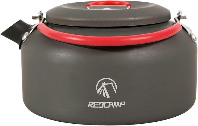 REDCAMP 0.8L Mini Outdoor Camping Kettle, Aluminum Water Pot with Carrying Bag, Compact Lightweight Tea Kettle