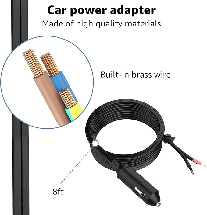 12V Cooler Power Cord Compatible with Coleman Cooler,Replacement for Coleman Cooler 5640 Power Adapter,Thermoelectric Electric Cooler Replacement Plug ﻿