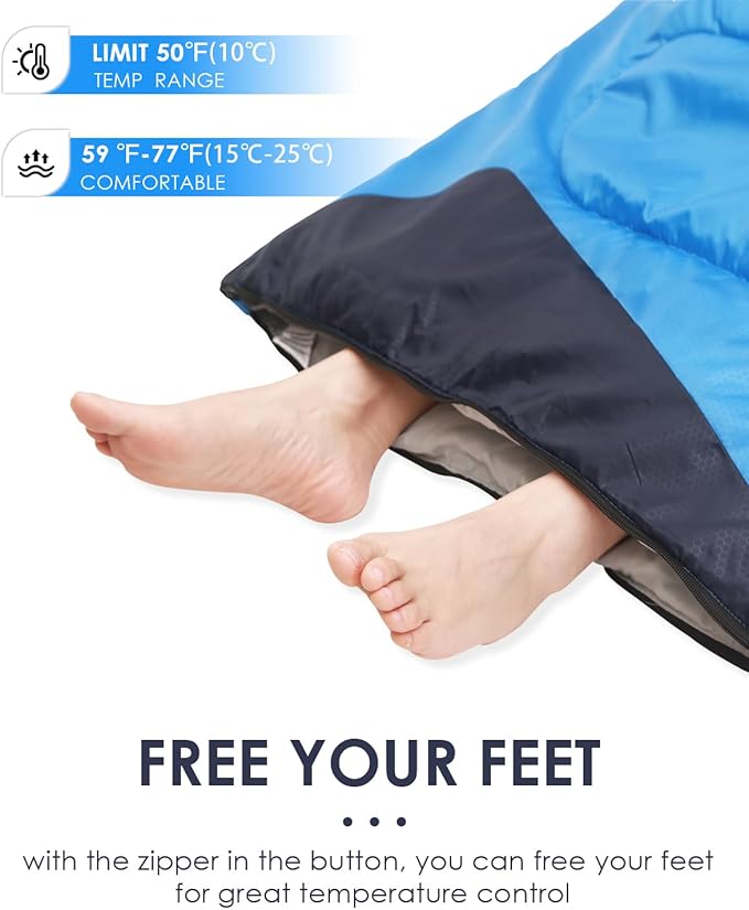 Sleeping Bags for Adults Cold Weather - 20 Degree Big&Tall Size Backpacking Lightweight Waterproof for Girls Boys Mens Teen Women for Camping Hiking Outdoor Travel Hunting with Compression Bags