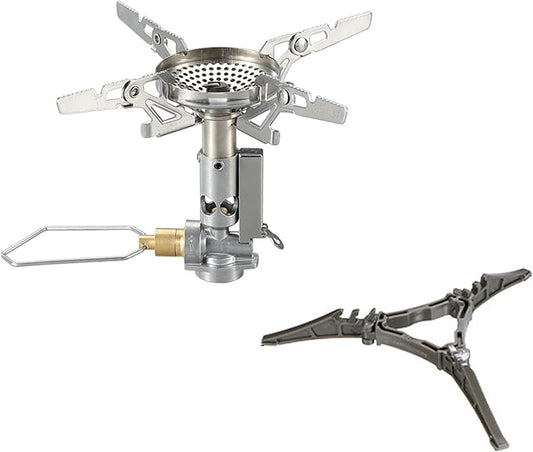 CAMPINGMOON Canister Top Stove Portable Compact Foldable w/igniter w/Gas Fuel Can Stabilizer XD-2F/Z41