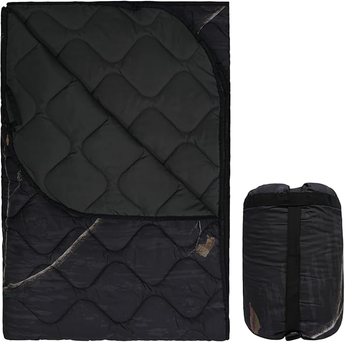 LOOGU Camo Blanket Waterproof Insulation Poncho Liner for Outdoor Camping, Hiking, Hunting, Survival, Backpacking, Picnicking