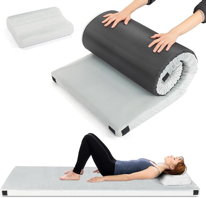 75x25x2.5in Portable Outdoor Sleeping Mat for Adults,Memory Foam Camping Mattress,Indoor Roll Up Floor Sleeping Mat,Camp Tent Cot Mattress Pad,for Travel, Hiking, Yoga