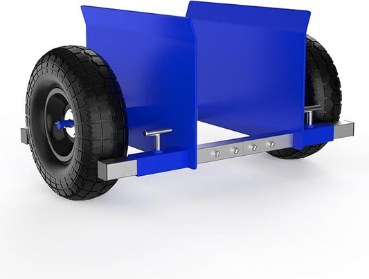 Blue Heavy Duty Panel Dolly, Adjustable Width Door Dollys with Wheels, 9.3" Solid Rubber Tires and 2 Spare Pole, All-Terrain Movement for Heavy Drywall Sheet & Door Material, 1000LBS