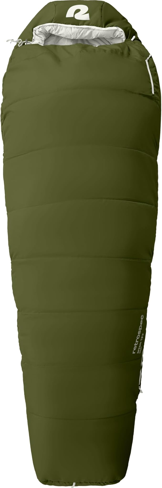 Retrospec Dream Mummy Sleeping Bag - 30°F Camping & Travel Essential Gear with Water - Resistant Shell & Synthetic Fill - Zippered Pocket & Stuff Sack