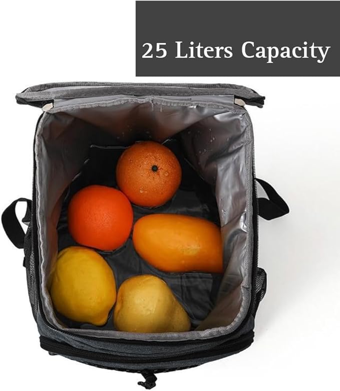 25L Insulated Cooler Backpack – Leak Proof Travel Back Pack Cooler for Hiking, Camping, Beach, Picnic & Outdoor Adventures – Large Capacity Soft Cooler Bag for Men & Women, Keep Food - Drink Cold