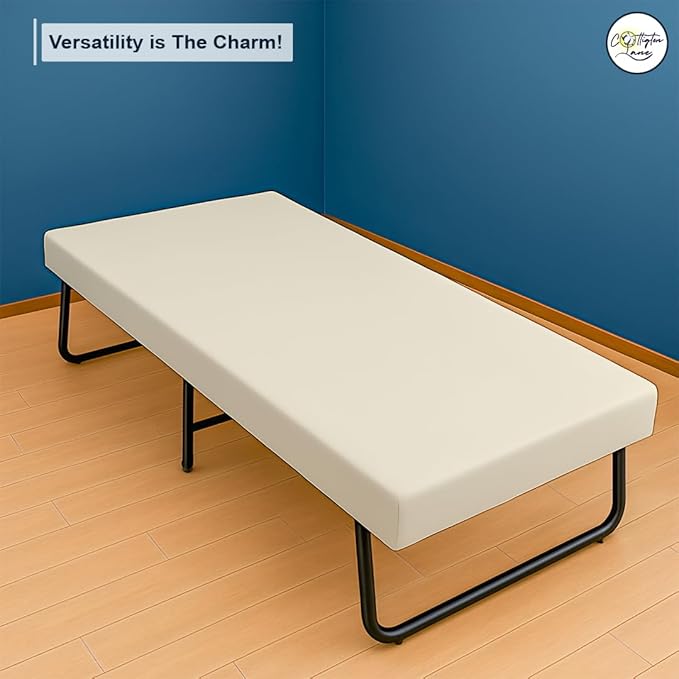 Cot Fitted Sheet 33 x 75, 100% Egyptian Cotton, 1 PC Cot Size Bottom Sheet Only, Perfect for Narrow Twin, Camp Bunk, Army Cots, Trifold Mattress, Camping Cot, Guest Bed Replacement(Ivory)