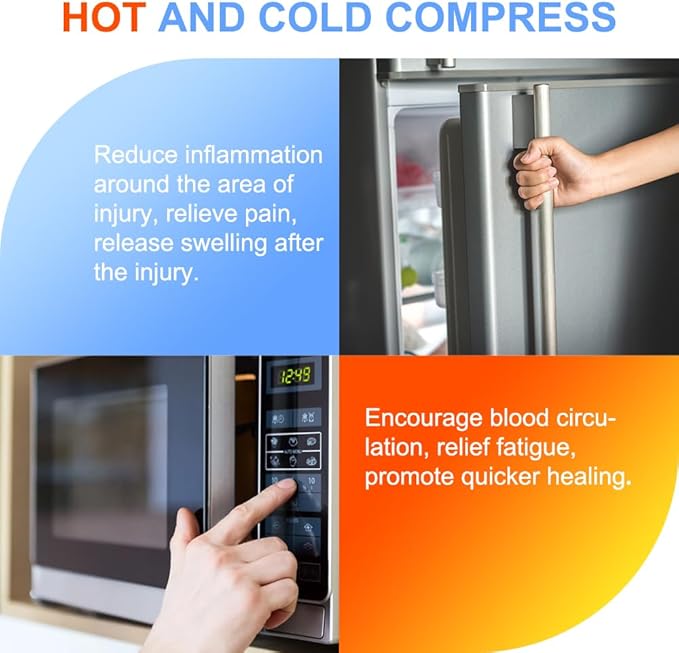 Soft Cold Packs for Injuries Reusable 4 Pack, Hot and Cold Gel Pack for Headaches, Joint Pain Relief, Comfort Ice Gel Pack Flexible Therapy on Neck, Ankle, Knee, Leg, Shoulder, Elbow, Wrist, Feet