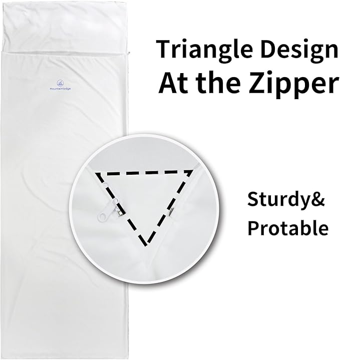 Mountainlodge Sleeping Bag Liner for Warm Weather Seasons with Carry Bag - Protable,Lightweight and Skin-Friendly Sleeping Bag for Camping,Hiking and Backpacking.