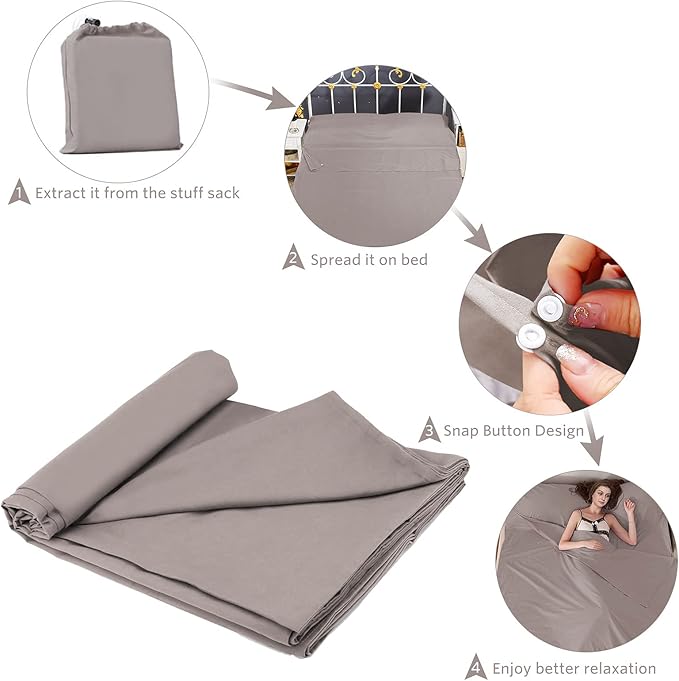 Travel and Camping Sheets Sleeping Bag Liner,Lightweight Travel Sheets for Hotel Portable Hotel Sleeping Bag Sack for Adults,Premium Soft Hotel Sleep Sheet for Traveling Hostels Picnic