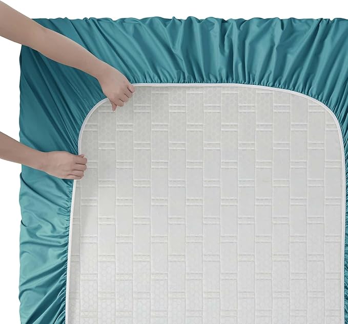 Clara Clark RV Queen Sheets, 6 Piece RV Sheets Set - Hotel Luxury Sheets for RV Bunks, Super Soft Bedding Set, Short Queen,Teal
