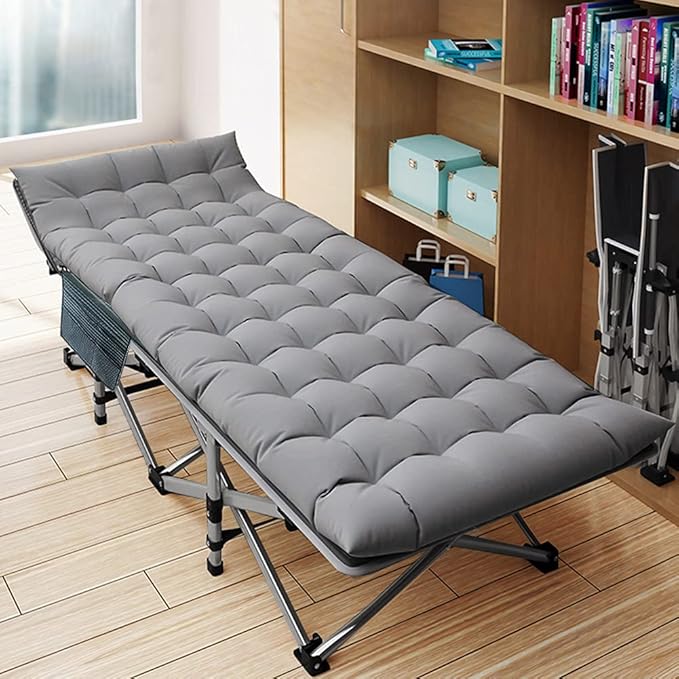 LILYPELLE 2 Pack Folding Camping Cot W/Mattress, 78" L x 32" W x 18" H Cot Bed, Heavy Duty Wide Camping Cot XXL for Adults, Portable Sleeping Cot Bed for Travel Camping/Office, Home Nap