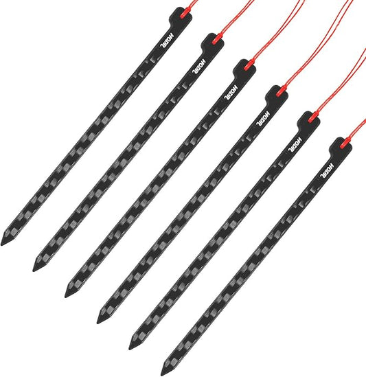 Ultralight Tent Stakes, 4.72 Inch Carbon Fiber Tent Pegs, Lightweight Tent Stakes Backpacking Gear for Camping Hiking (24 Pack)