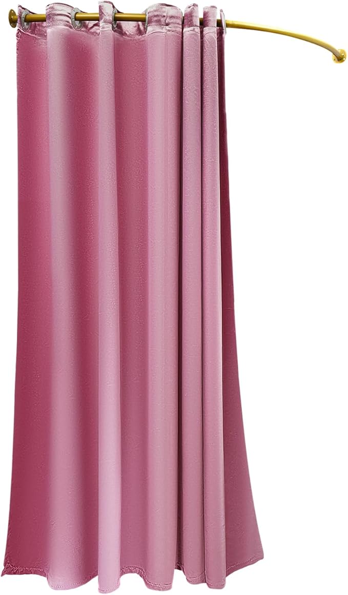 U-Dressing Room Privacy Protection Changing Room Divider, Clothing Store Fitting and Dressing Room for Boutique, Curtain Divider (C-Shaped-Pink)