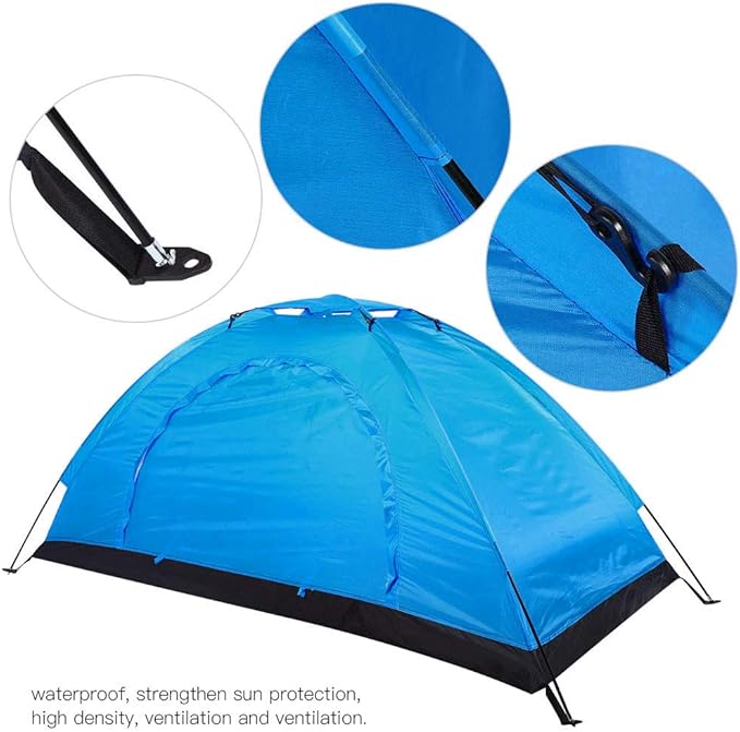 01 Camping Tent for Backpacking, Single Person Personal Bivy Tent, Outdoor Single Person Leisure Waterproof Tent for Camping Fishing Climbing(Blue)
