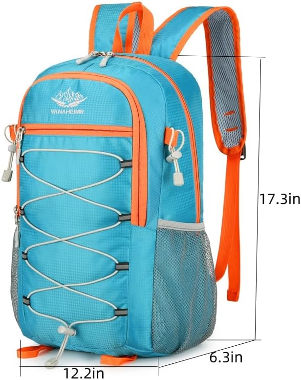 Foldable Lightweight Hiking Backpack Camping Cycling Travel Shopping Fitness Sports Backpack With Man And Women (Sky blue)