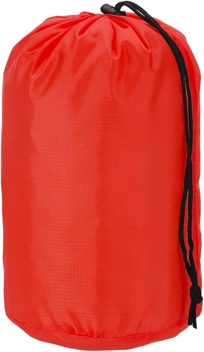Stuff Sack, Nylon Waterproof Storage Sacks Portable Drawstring Dry Stuff Bag Gear Organization with Toggle, 7x13Inch Fit for Backpacking Camping Traveling Hiking(Red)