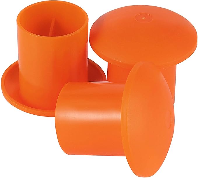 ZOENHOU 60 PCS Rebar Caps, Premium Plastic Mushroom Rebar Safety Caps Tube Screw on Rebar Stakes Feet for 0.4-1.18 Inch Rebar Stake, 2.36 x 2.17 Inch, Orange