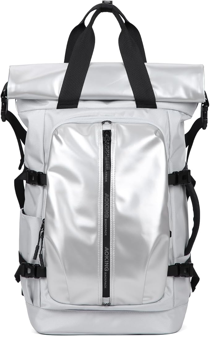Rolltop Backpack, Travel Rucksack for Men Women, Anti Theft Backpacks with 15.6-inch Laptop Compartment, Waterproof Casual Daypack for Work, Business, Commuter and College