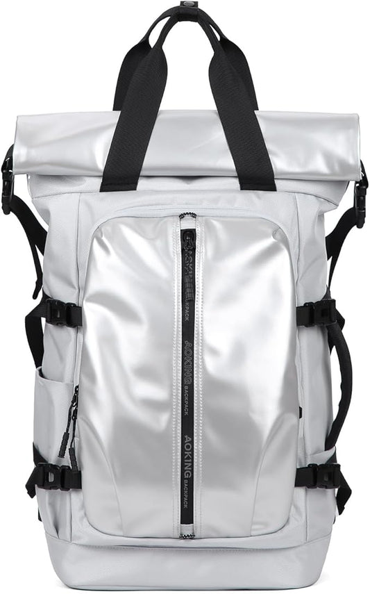 Rolltop Backpack, Travel Rucksack for Men Women, Anti Theft Backpacks with 15.6-inch Laptop Compartment, Waterproof Casual Daypack for Work, Business, Commuter and College