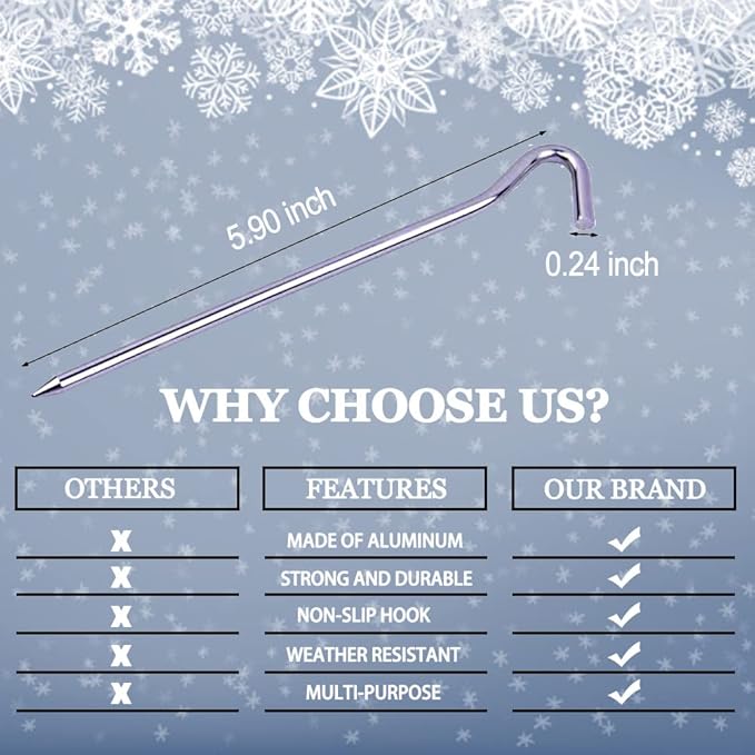 8 Pack Replacement 6.5ft Tethers and Aluminum Metal Stakes Tie Down Rope Strings for Halloween Christmas Xmas Camping Tent Blow Up Inflatable Spikes Outdoor Holiday Lawn Yard Garden Decoration