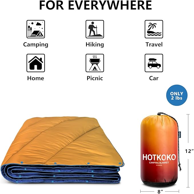 Camping Blanket,Puffy Lightweight Packable Camping Blanket forOutdoor,Camping,Traveling, Stadium, Hiking, Picnics