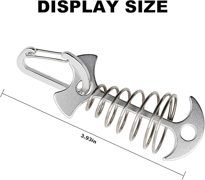 10 Pack Deck Anchors Pegs with Carabiners, Aluminum Tent Rope Tightener with Clips Cord Adjuster, Canopy Tent Anchors Outdoor Camping Tent Accessories