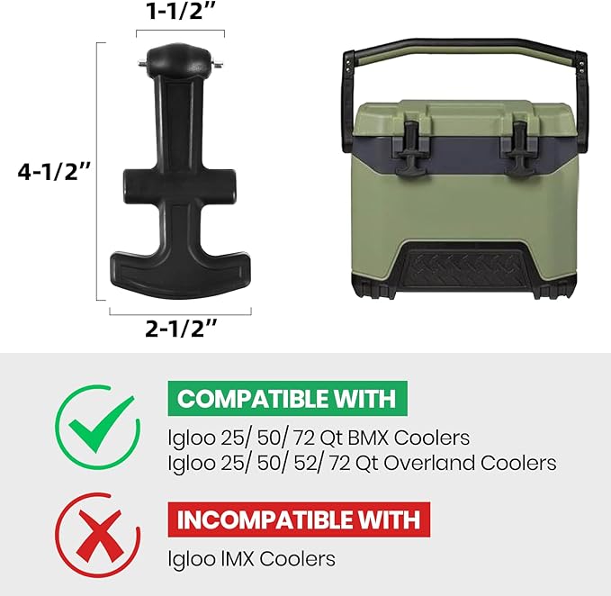 Upgraded Cooler Latches & Drain Plug Kit - Durable Rubber, Compatible with Yeti Roadie, Tundra, Tank, and RTIC