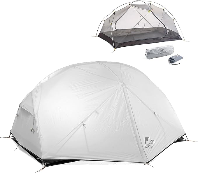Naturehike Mongar UL Tent [2025 Upgrade] - 1-2 Person Ultralight 3 Season Camping Tent, Waterproof One Person Two Person Backpacking Tent for Hiking, Cycling, Easy Setup